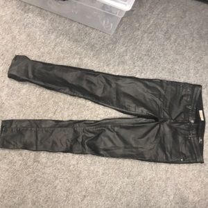 AG waxed black jeans